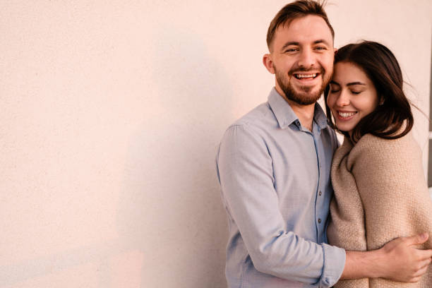 istock Close up portrait inloved couple hugging each other 1264662875