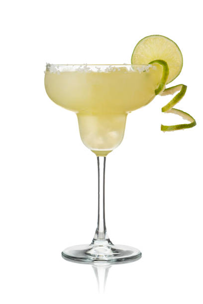 istock Lime margarita cocktail isolated on white background 1264664110