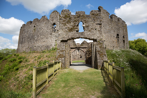 Ruins of Norman built Restormel Castle near Lostwithiel in Cornwall UK