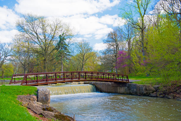 Bridge and waterfall-Howard County, Indiana