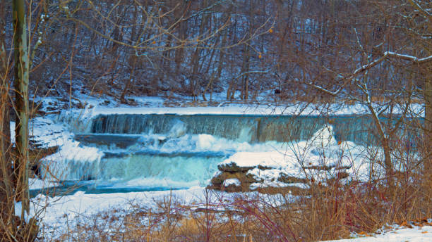 istock Pipe Creek Falls-in Winter-Miami County Indiana 1264666106