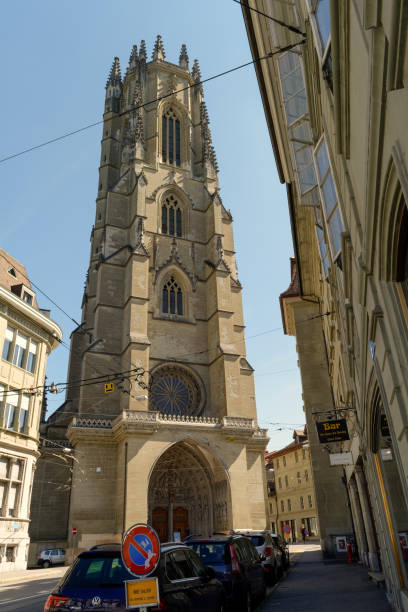 fribourg cathedral - september 3, 2019: fribourg cathedral - fribourg imagens e fotografias de stock