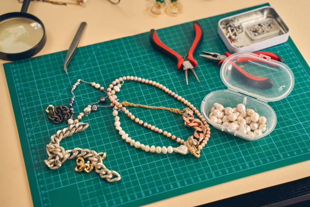 istock Desktop for craft jewelry making with professional tools 1264667695