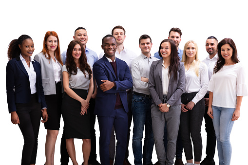 Diverse Group Of Casual Business Persons On White Background