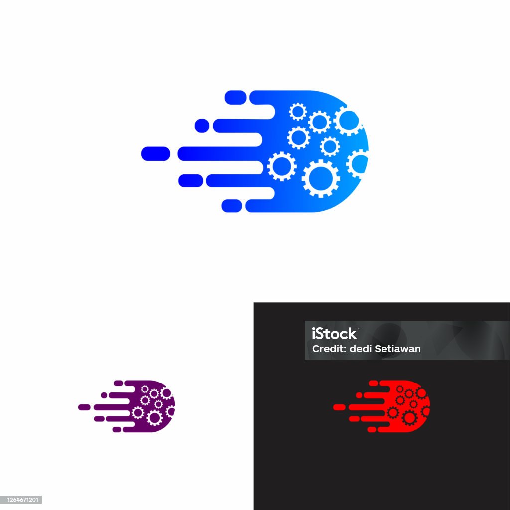 Fast Technic Icon Fast Speed Gear Logo Designs Concept Fast Tech Logo Template Stock ...