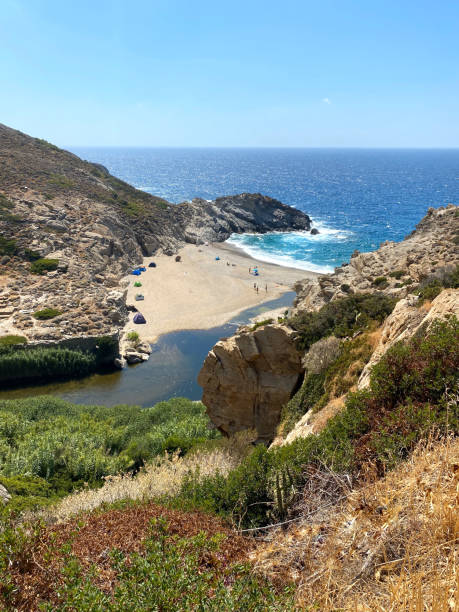 Secret beach spot in Greece stock photo