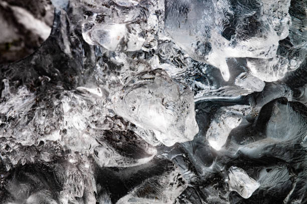istock Icicle block indetail with frozen bubbles. 1264675635