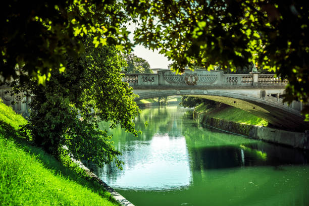 The Dragon Bridge in Ljubljana was built in 1884 and is pedestrian friendly bridge known for its series of dragon statues.