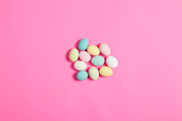 istock Candy Tasty - Almonds Sugared; Photo On Pink Background. 1264677727