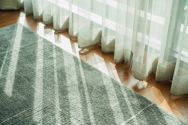 soft brown curtain with morning light from window bedroom interior background home beautiful ideas concept