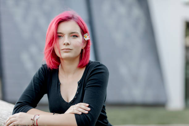 istock Dyed red hair young women 1264684335