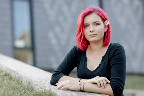 istock Dyed red hair young women 1264684376
