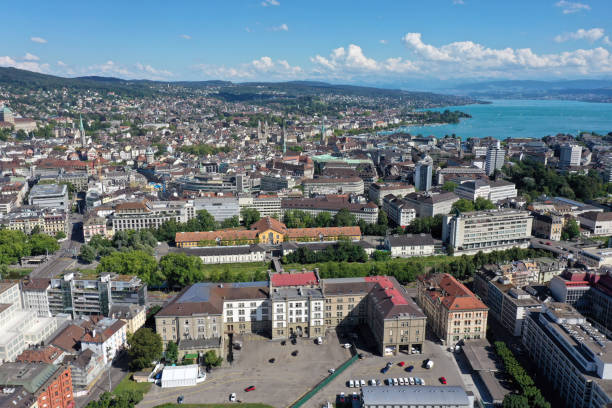 istock Zurich Skyline with lake Zurich 1264685372