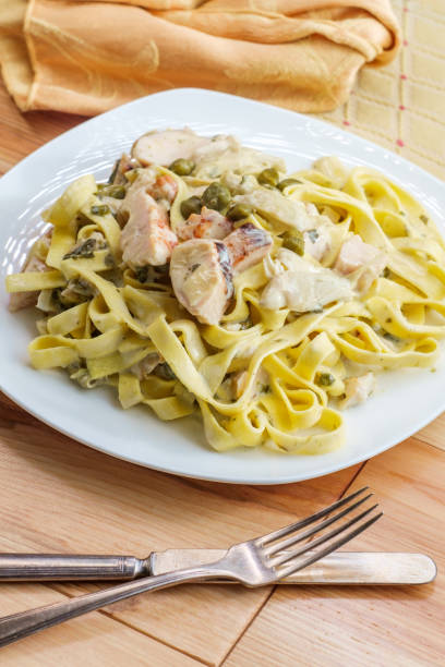 istock Grilled Chicken Piccata Fettuccine 1264686416