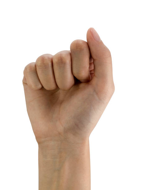 istock Women's right hand fist isolated on a white background with clipping path 1264687466