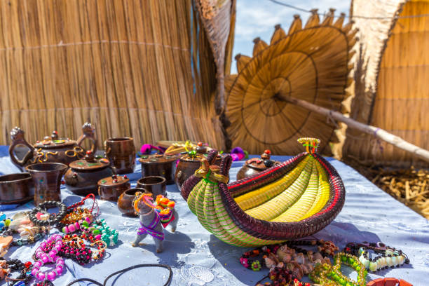 istock Handmade souvenirs from  Lake Titicaca, Peru 1264690474