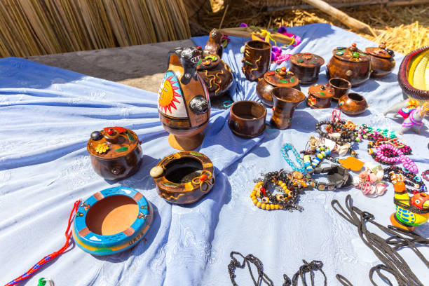 istock Handmade souvenirs from  Lake Titicaca, Peru 1264690546