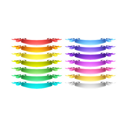 Mem Ribbon Vector Ribbons Set Stock Illustration - Download Image Now - Art, Award ...