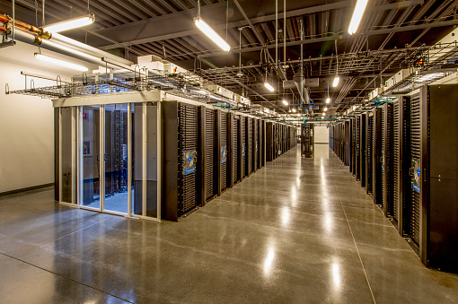 Server room with insulated bays.