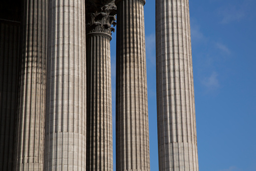 Pilars of Madeleine Church Entrance; Paris; France