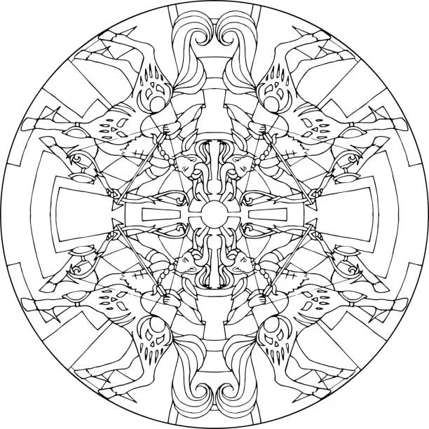 Vector illustration of Mandala Centaur