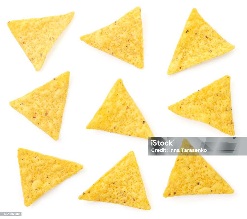 Triangle Chip Background Triangular Chips Set On White Background Isolated The View From Top ...