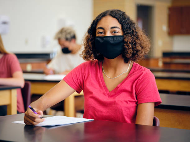 istock High School Students In Classroom Wearing Protective Face Mask 1264703748