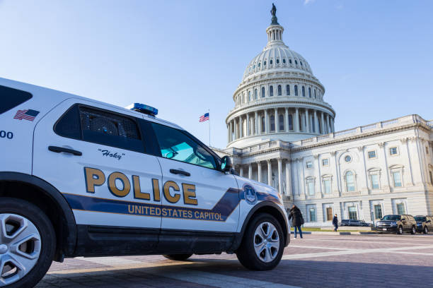 US Secret Service Patrol Car Parked at the White House stock photo
