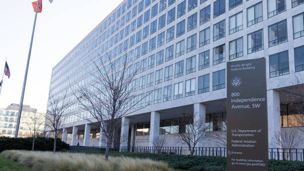 US Department of Transportation Building and FAA stock photo