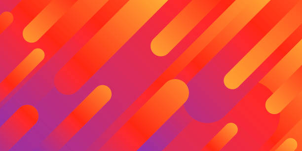 ilustraciones, imágenes clip art, dibujos animados e iconos de stock de diseño abstracto con formas geométricas - degradado rojo de moda - purple backgrounds abstract lighting equipment
