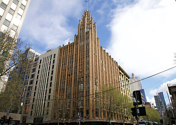 This Art Deco Building in the middle was erected in the year of 1932. Melbourne, Australia