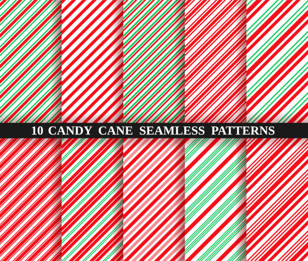 candy cane streifen nahtlose muster. weihnachten textur. vektor-illustration. - peppermint candy stick striped stock-grafiken, -clipart, -cartoons und -symbole