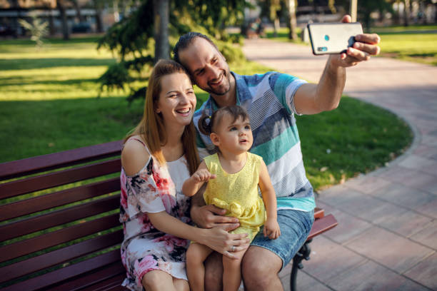 istock Family taking selfie in the park 1264718536