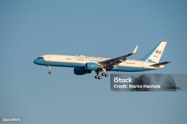 Donald Trump Arrived In Helsinki Summit 2018 Stock Photo - Download Image Now - Aerospace Industry, Air Force, Air Force One