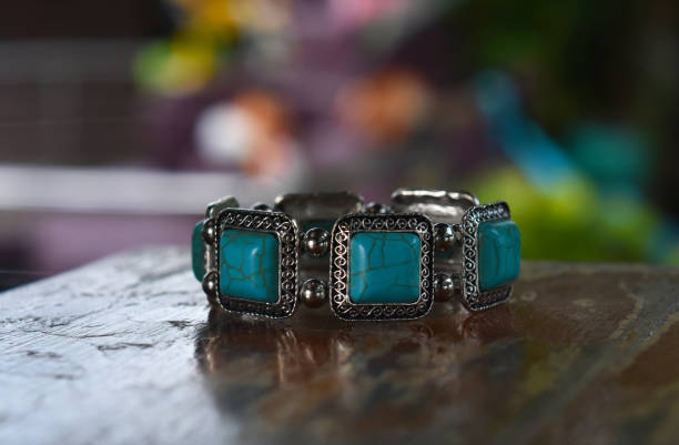 istock Turquoise is a turquoise bracelet. Beautiful blue 1264729930