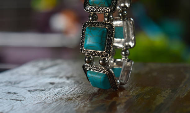 istock Turquoise is a turquoise bracelet. Beautiful blue 1264730564