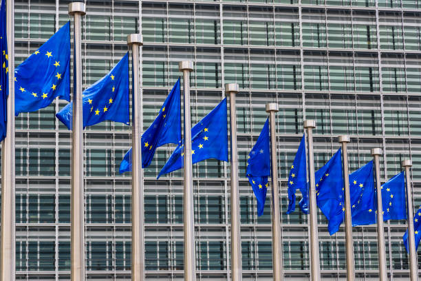 istock European flags  in Brussels 1264735641