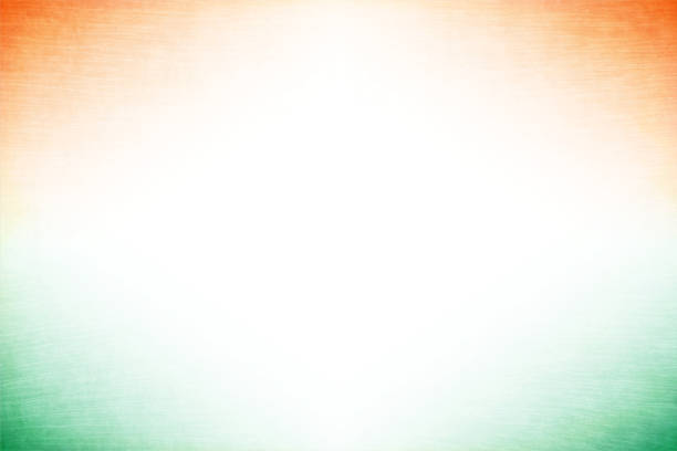 ilustraciones, imágenes clip art, dibujos animados e iconos de stock de fondo tricolor vectorial grunge con centro blanco apagado y color naranja o azafrán y verde en las cuatro esquinas - indian flag flag india indian culture