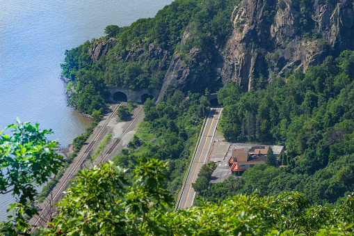 Mountain tunnels through Hudson Highlands State Park in New York