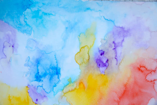 istock Abstract colorful watercolor background on a white paper 1264763875