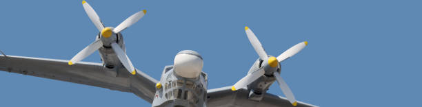istock Retro airplane of naval aviation. 1264777133