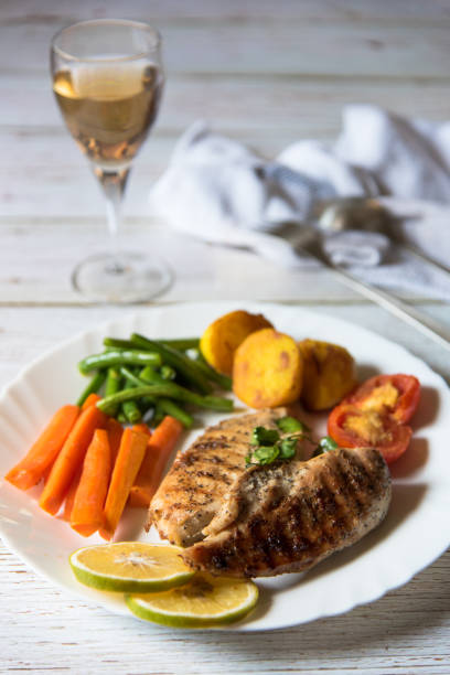 istock Vertical view of steak meal 1264779809