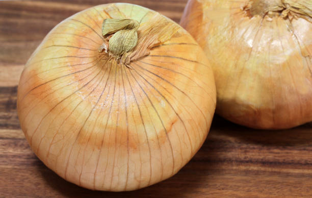 ヴィダリア玉ねぎまたは甘い玉ねぎのマクロ、 上に選択的に焦点を当てます。 - sweet onion ストックフォトと画像