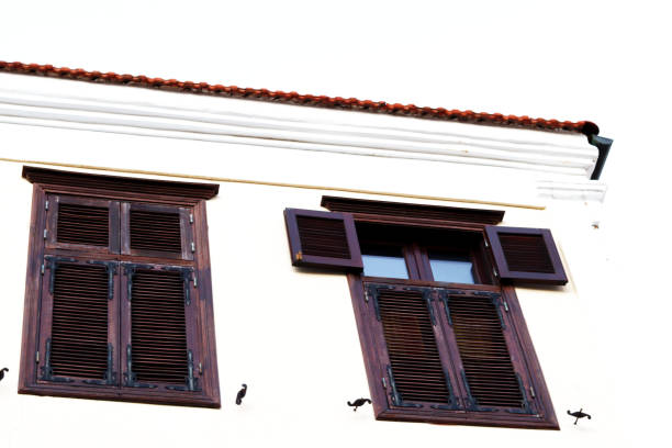 istock Windows of an apartment - white background 1264797148