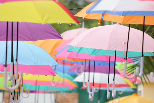 istock colorful umbrella street decoration 1264798341