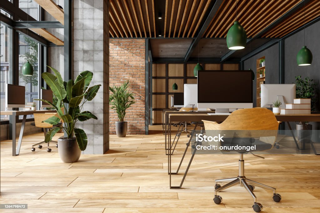 Comfortable Co-working Space. Office Stock Photo