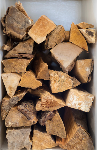 Stack of firewood logs for fireplace