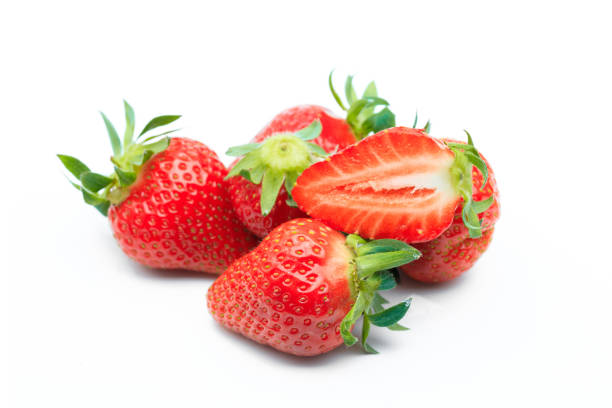 istock Red berry strawberry isolated on white background 1264800809