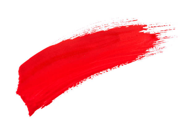 istock Red watercolor set on white background 1264801899