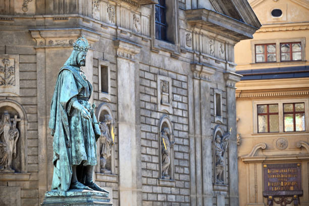 statue at ponte milvio (milvian bridge), rome